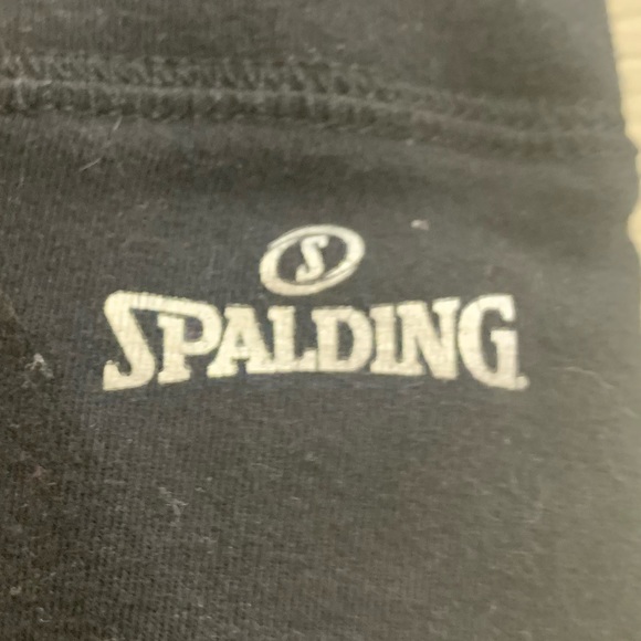 Spaulding black Capri stretchy pants size large guc #A12 - Picture 2 of 3